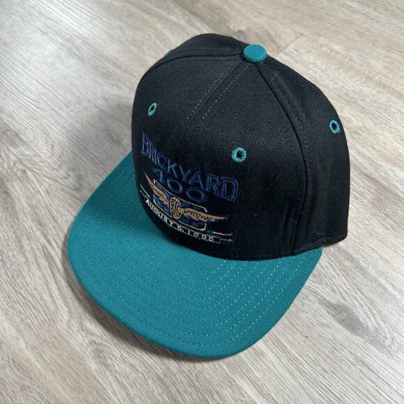 Vintage 1995 Brickyard 400 NASCAR Snapback Hat Delong Black Wool Cap USA - Picture 8 of 8